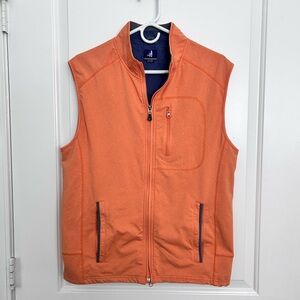 johnnie-O Orange Zipper Vest Pockets Men’s Medium